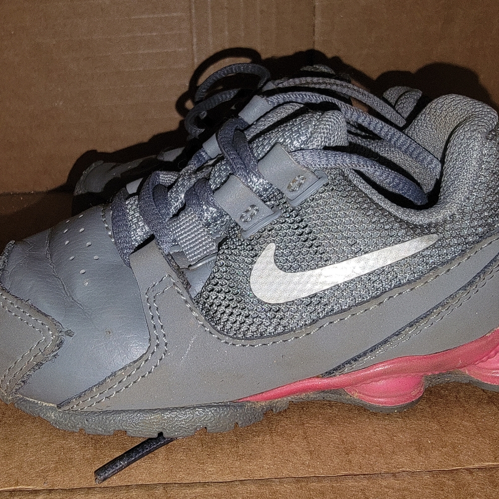 Nike Kids Gray and Pink Sneakers
